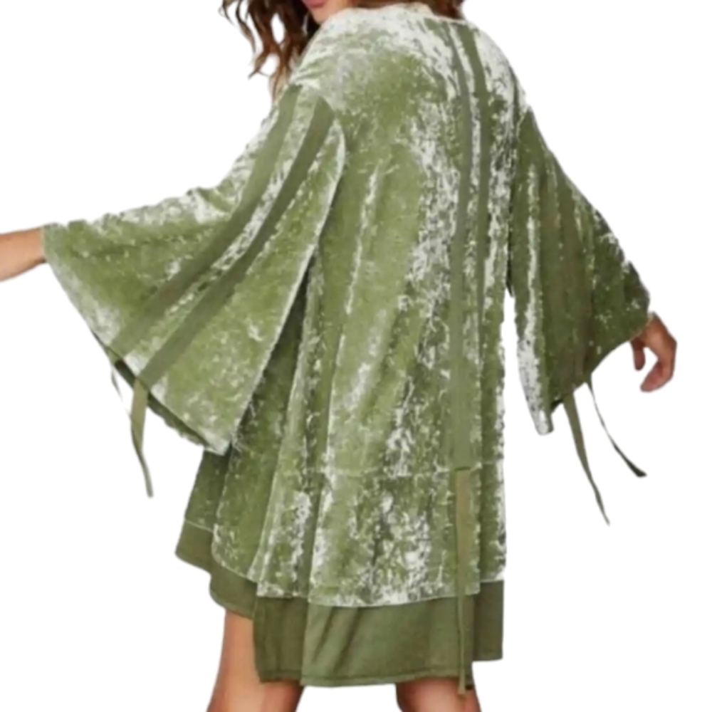 We Are Hah Velvet Olive Green Mini Dress...Size Small